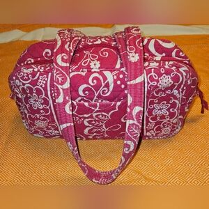 Vera Bradley Twirley Birds Mandy Shoulder Bag Pink & White EUC Approx  10"×6"